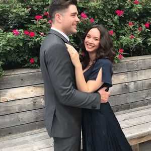 Rich navy wrap dress